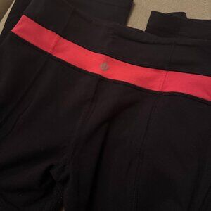vintage lululemon waistband style reversible groove pants coral accent size 4